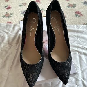 Black lace heels never worn 3 and a half inch heel